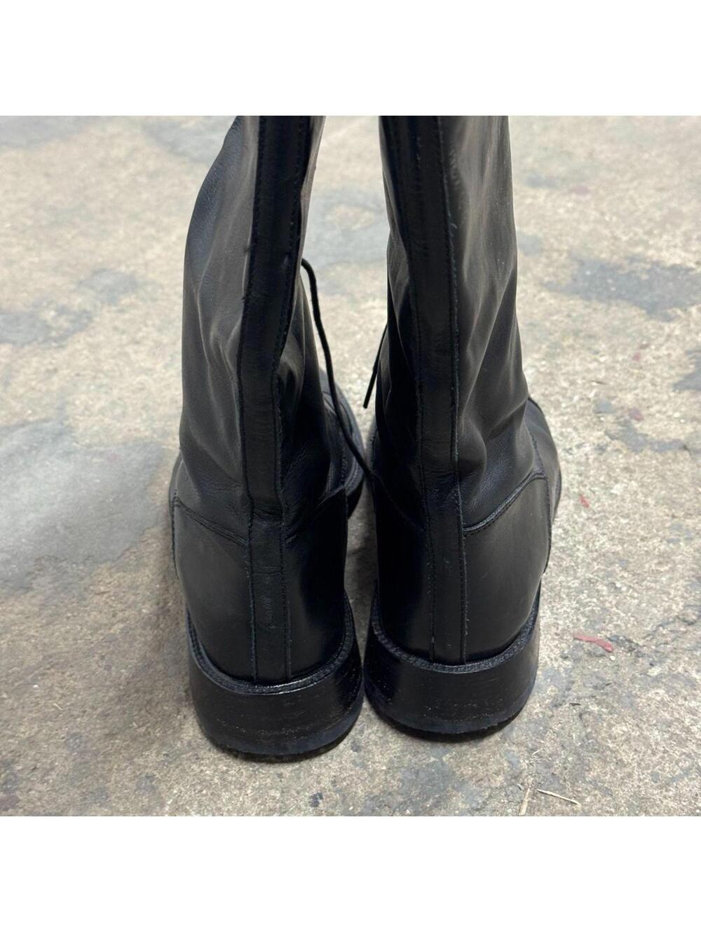 Vintage Black Lace-Up Leather Riding Boots - Picture 7 of 7